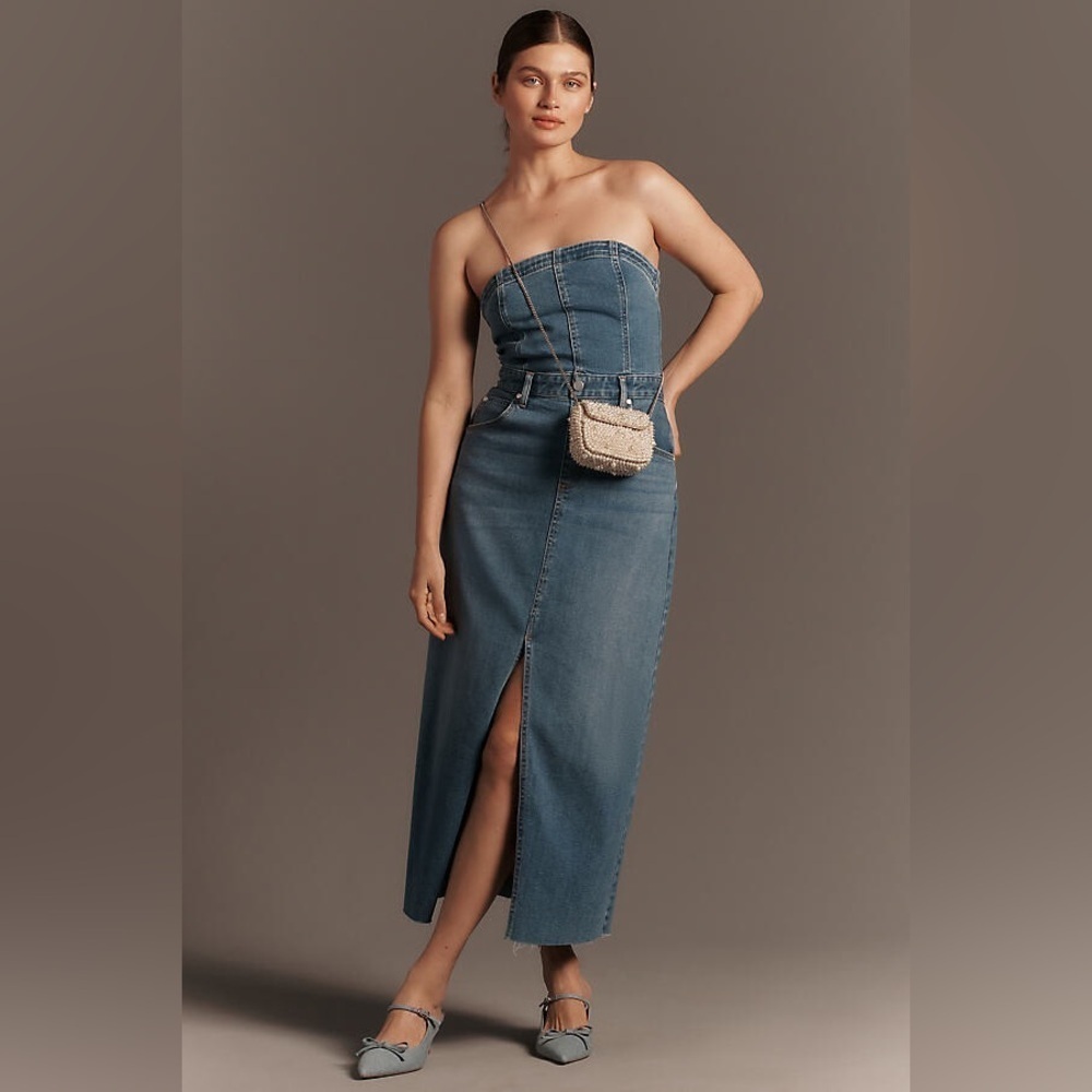 Pilcro The Madi Front-Slit Denim Dress